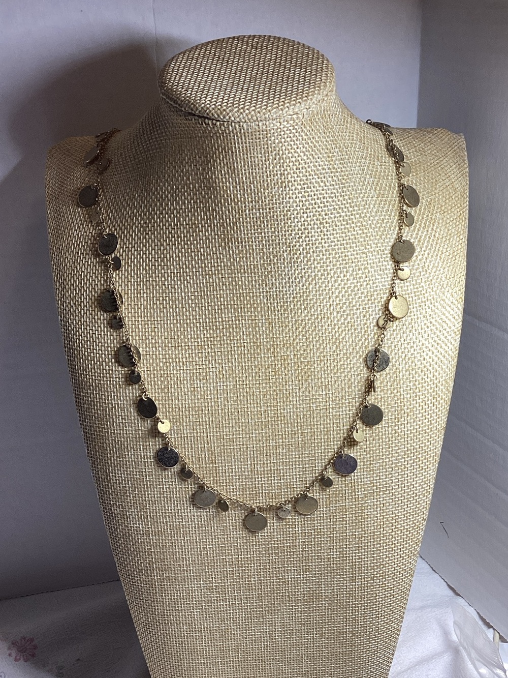 Lia Sophia Gold Disc Station Necklace
